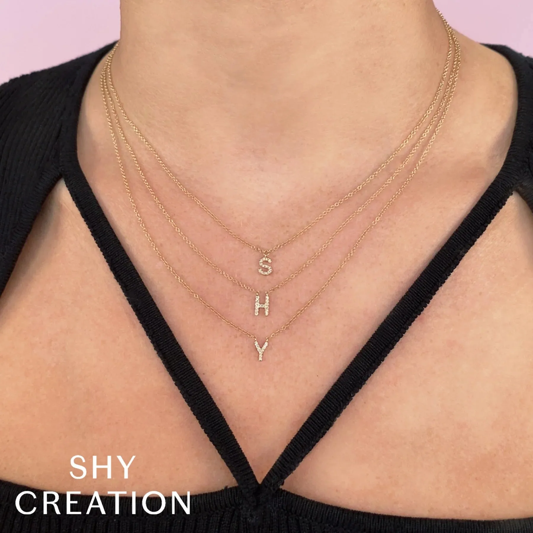 0.03ctw Diamond Necklace - Initial L