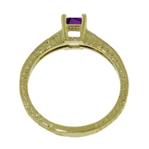 0.65 Carat 14K Solid Yellow Gold Sunshine On Your Lap Amethyst Diamond Ring