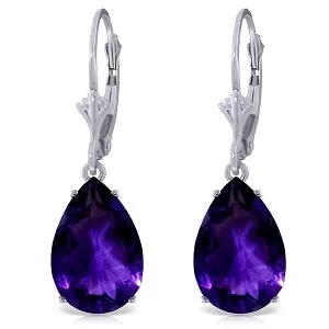 10 Carat 14K Solid White Gold Florentina Amethyst Earrings