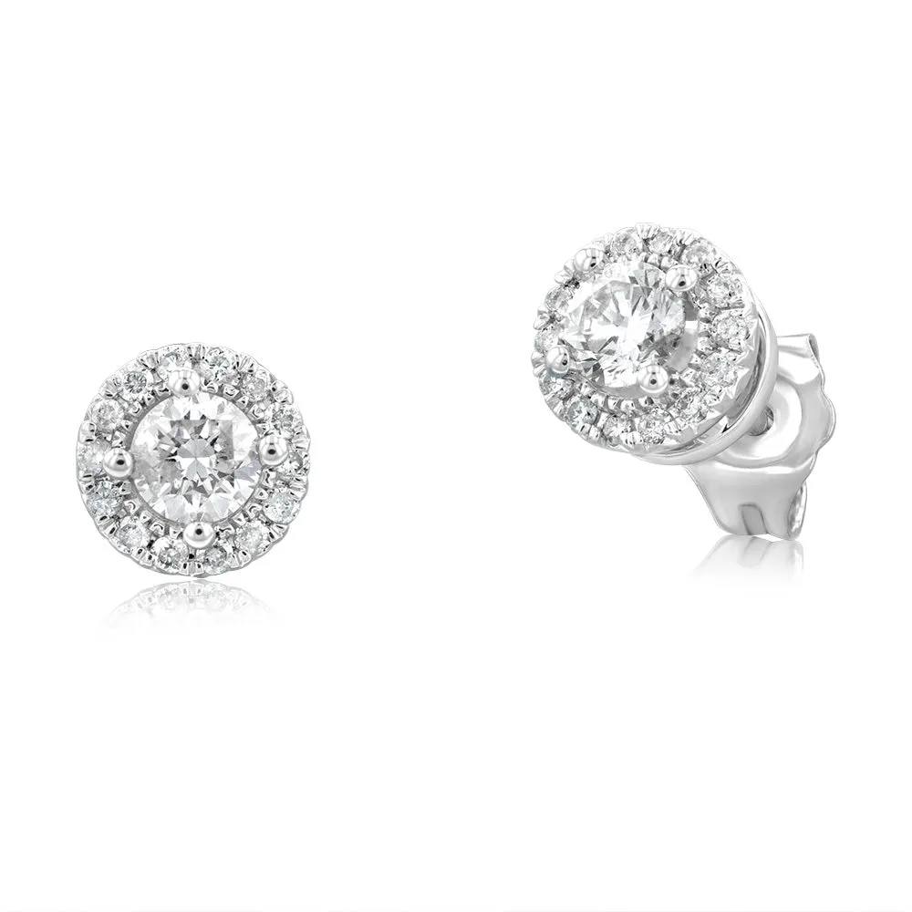 1/2 Carat Diamond Stud Earrings in 10ct White Gold