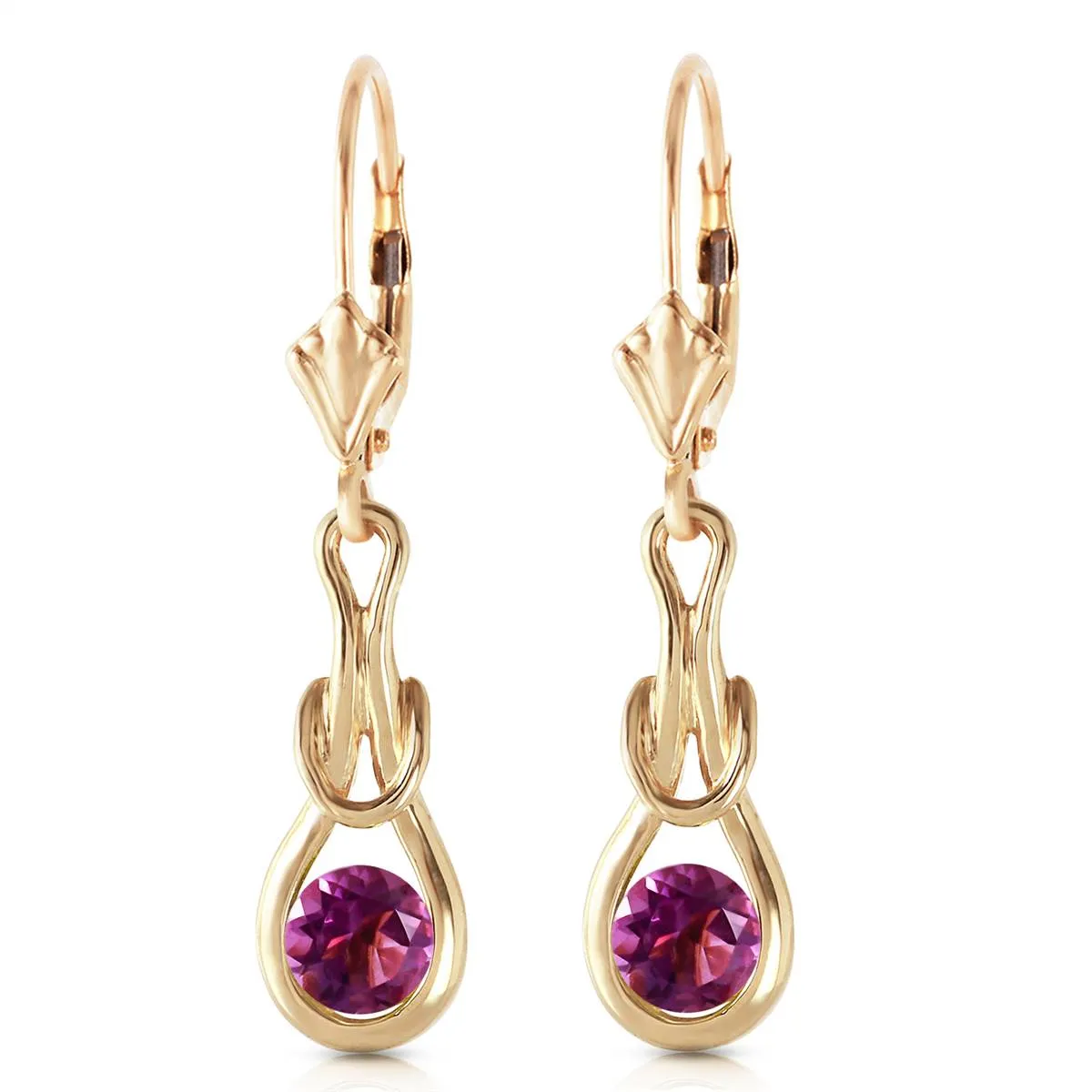 1.3 Carat 14K Solid Yellow Gold Elysian Amethyst Earrings