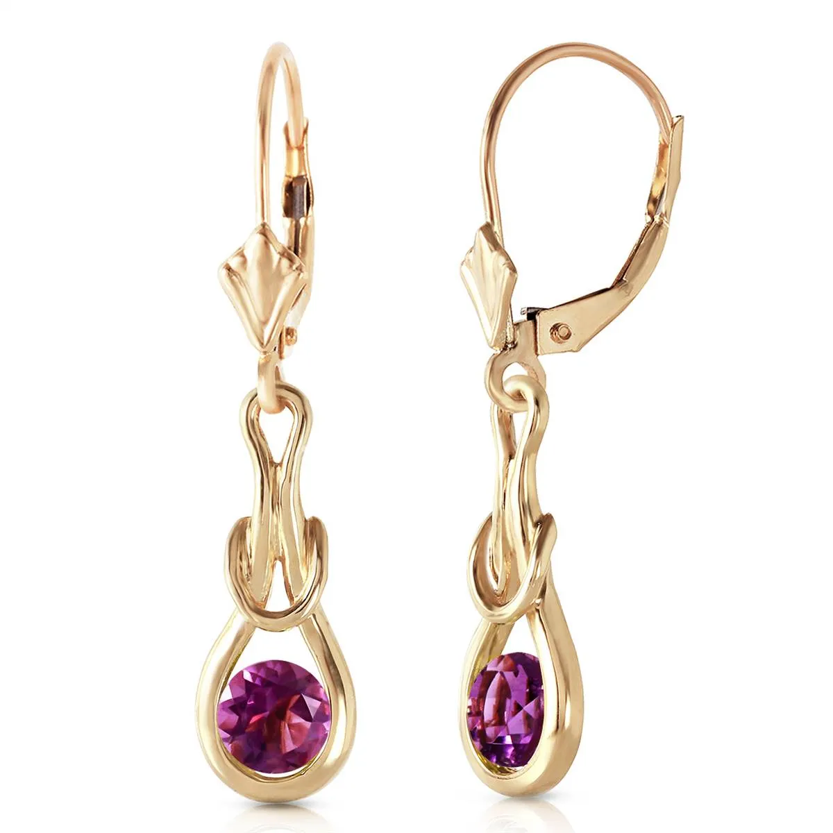 1.3 Carat 14K Solid Yellow Gold Elysian Amethyst Earrings