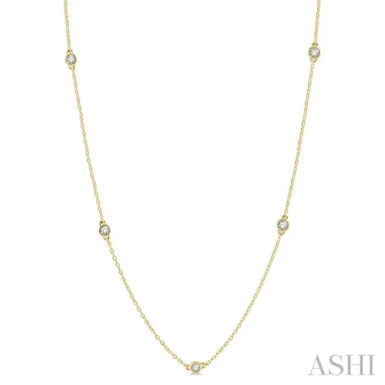 1/3 Ctw Round Cut Diamond Fashion Necklace in 14K Yellow Gold