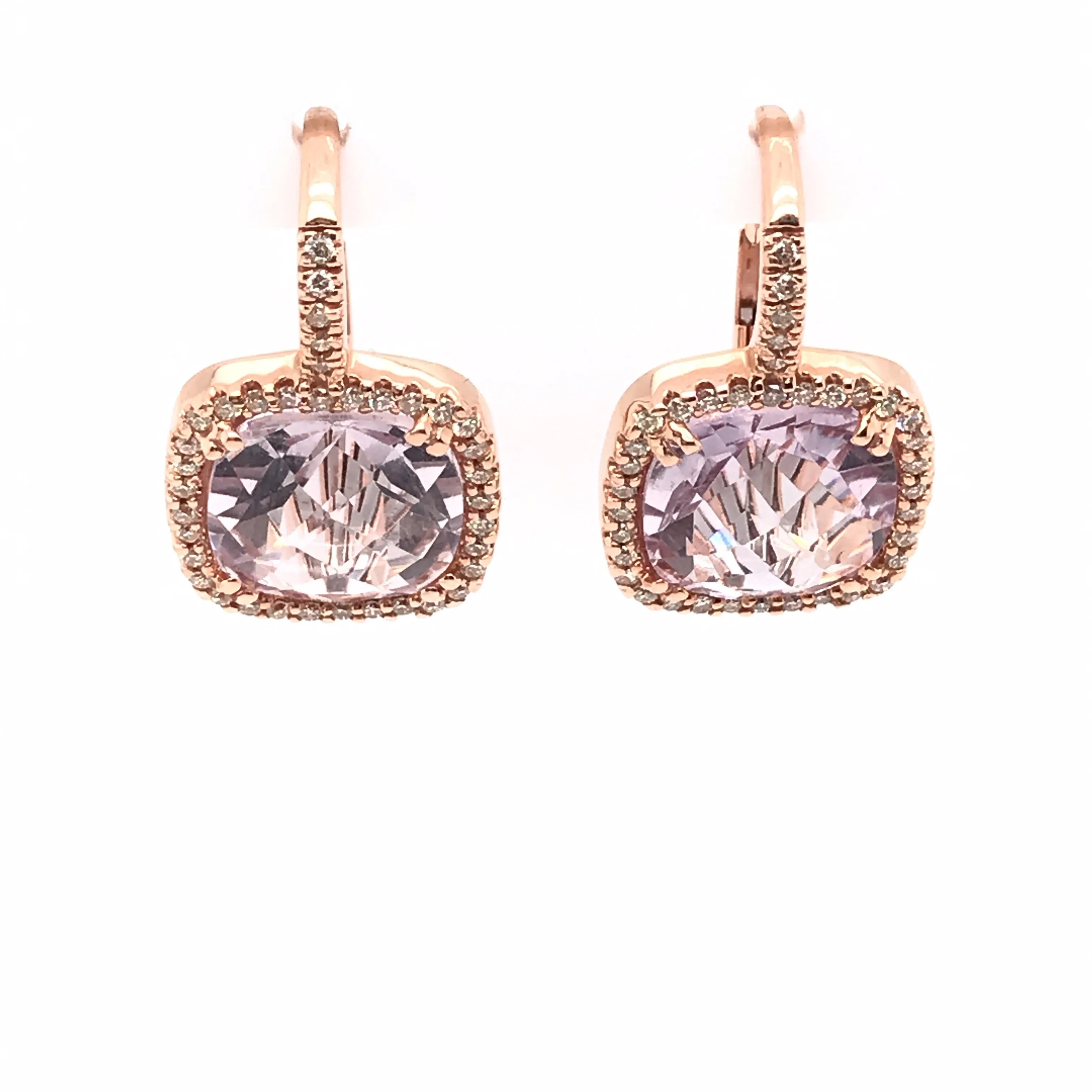 14 Karat Rosé Diamonds Gemstone Earrings