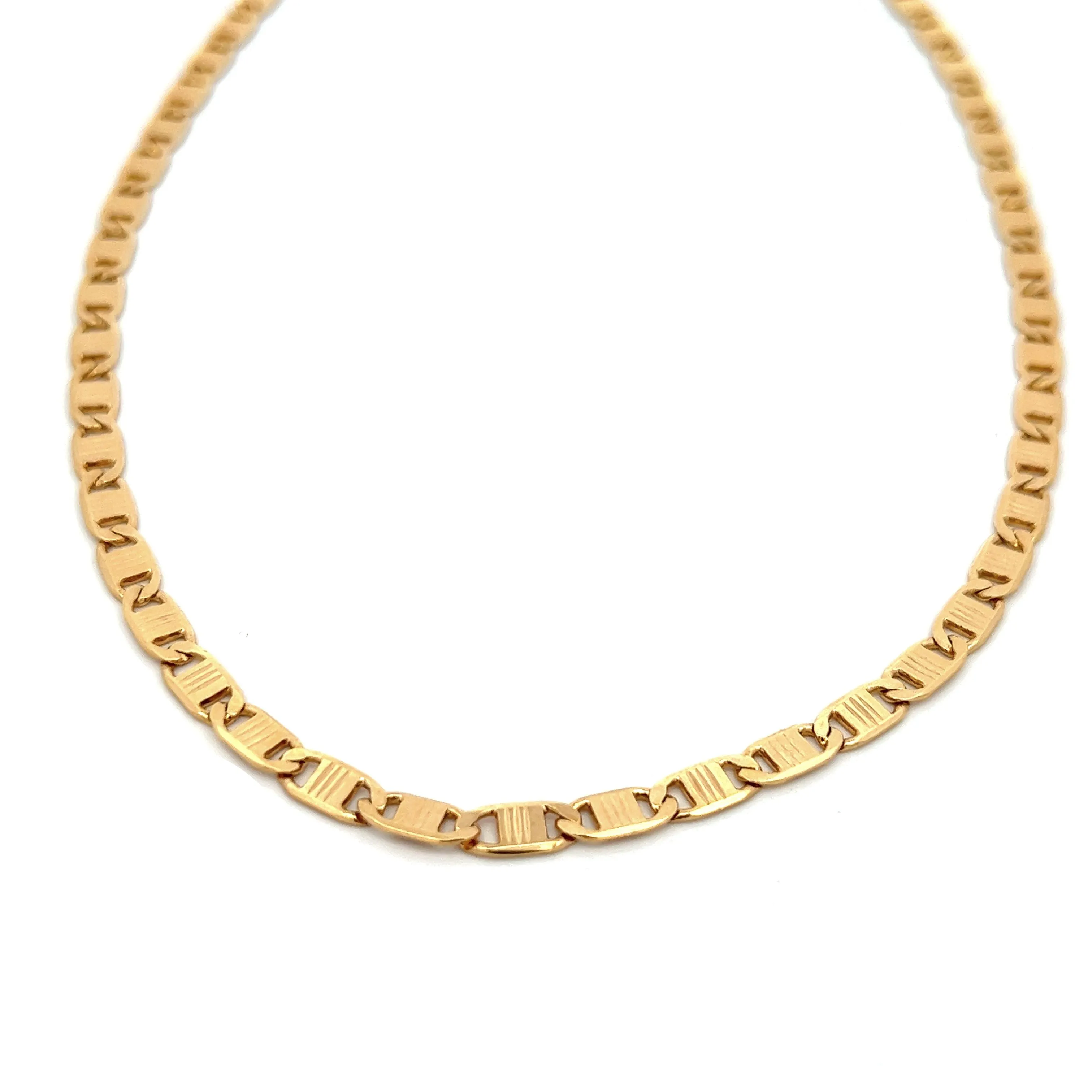 14K-gold-filled bold striped mariner necklace - 16"