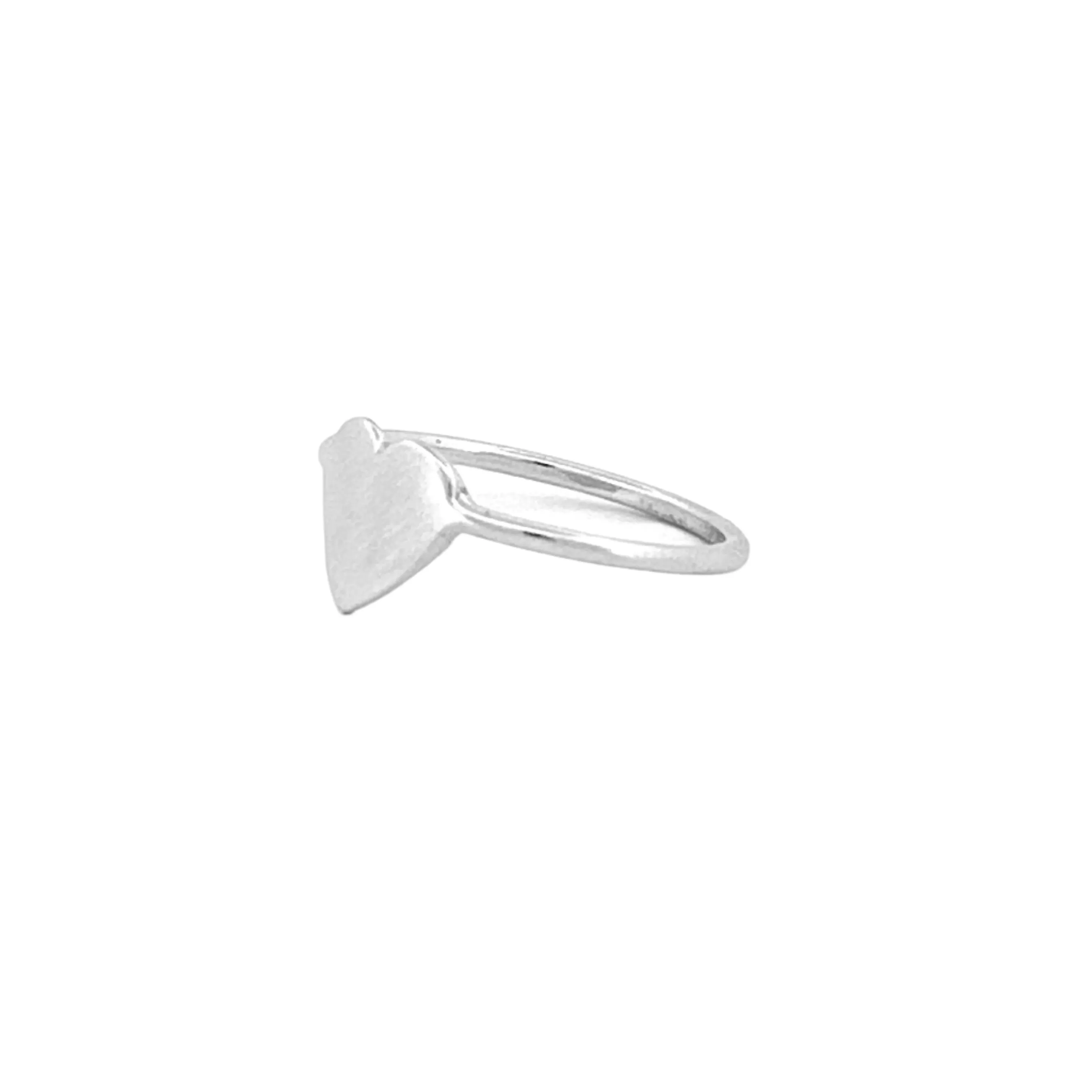 14K Gold Thin Heart Signet Band