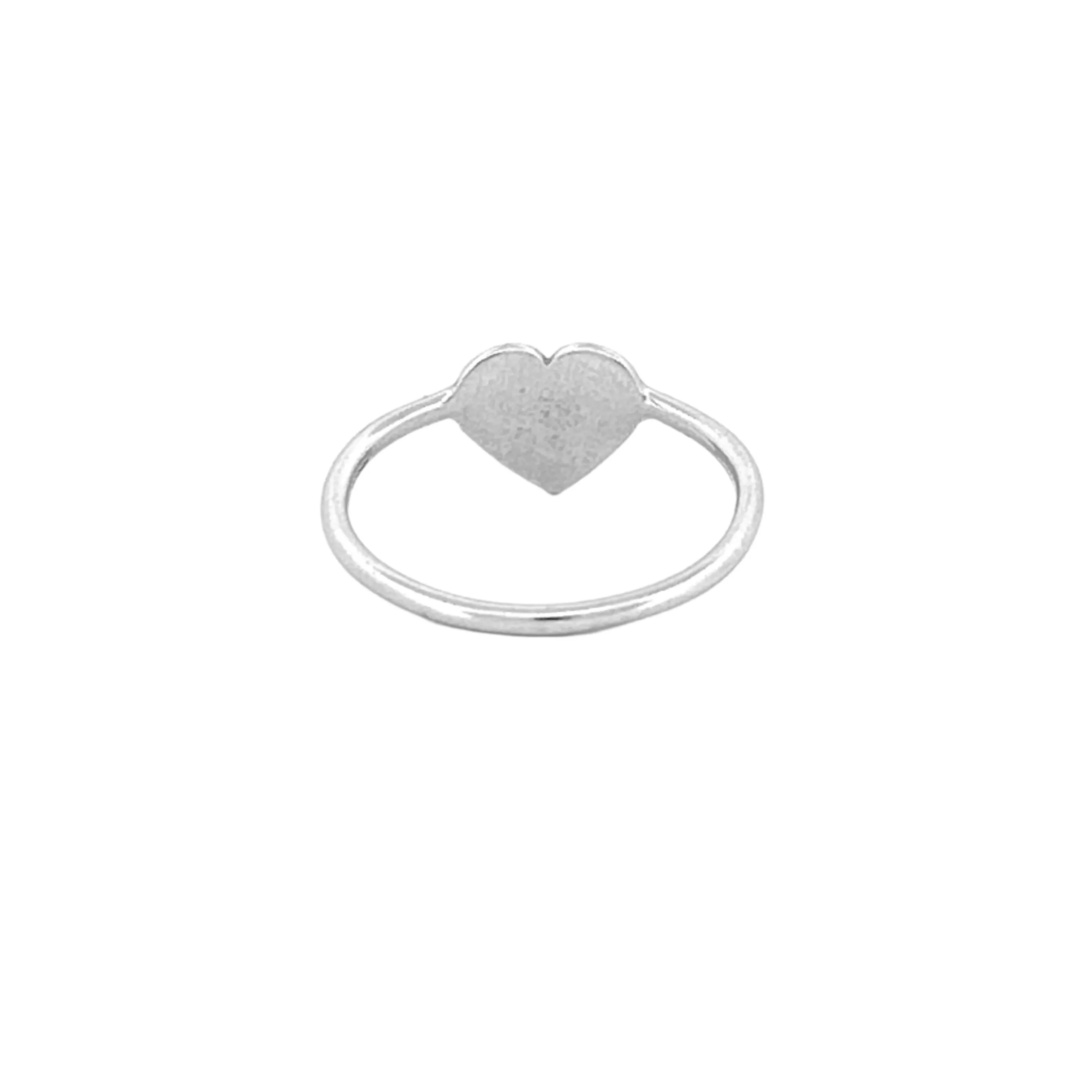 14K Gold Thin Heart Signet Band