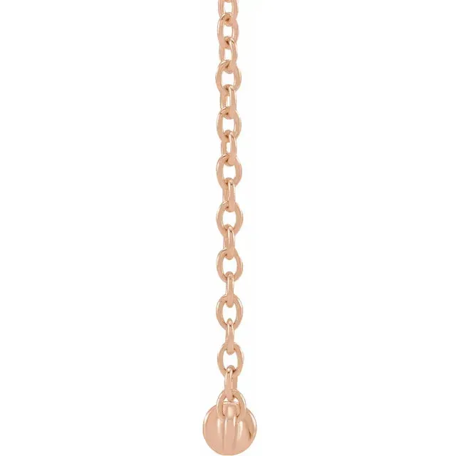 14K Rose Gold Cultured White Freshwater Pearl Circle 18" Necklace