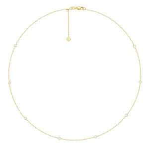 14K Two-Tone Diamond Bezel Chain