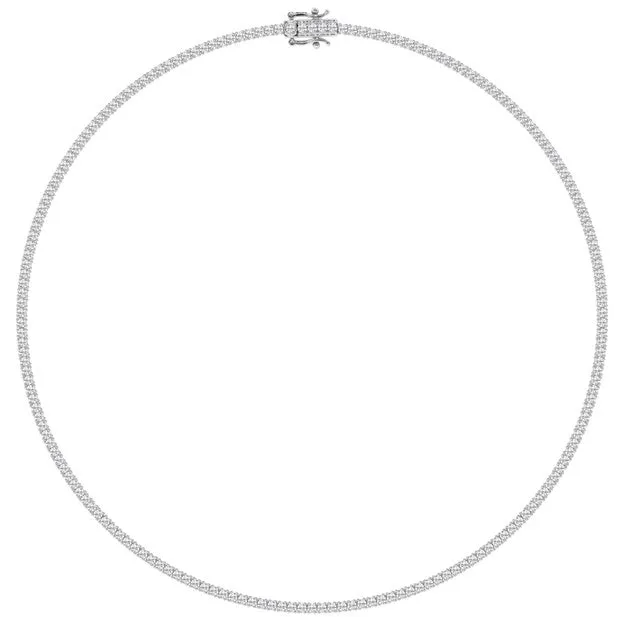 14K White Gold  7.00Ct Lab Grown 200 Diamond Necklace