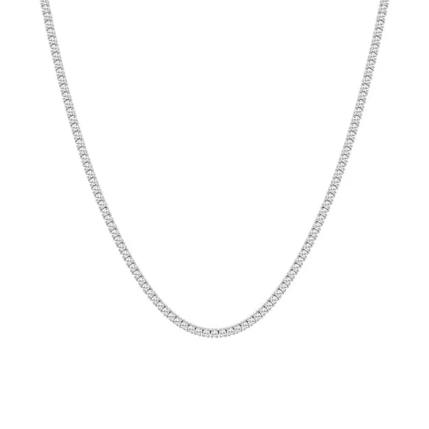 14K White Gold  7.00Ct Lab Grown 200 Diamond Necklace