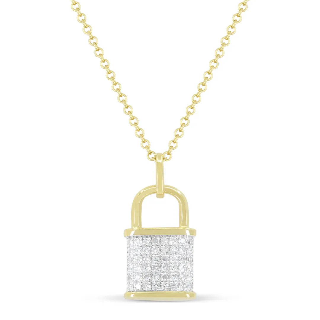 14K Yellow Gold 0.11Ct Diamond Necklace with 48 Round Diamonds