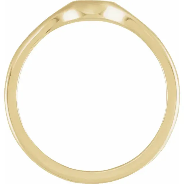 14K Yellow Gold Round Petite Signet Ring