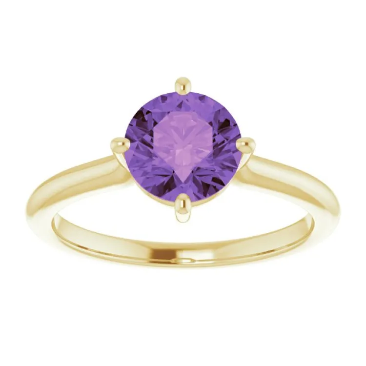 14K Yellow Natural Amethyst Ring