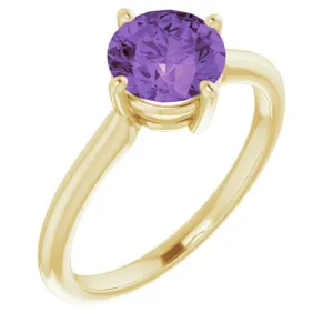 14K Yellow Natural Amethyst Ring