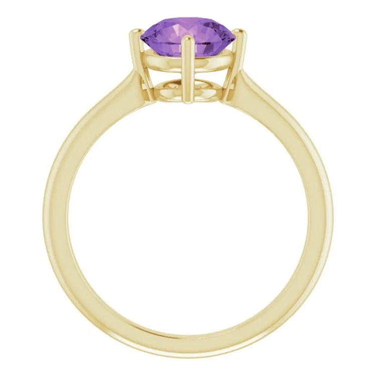 14K Yellow Natural Amethyst Ring