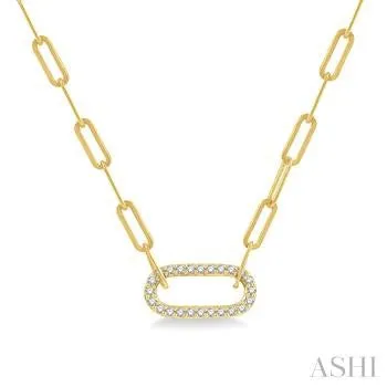 14KY  .25CTW  Paper Clip Diamond Necklace