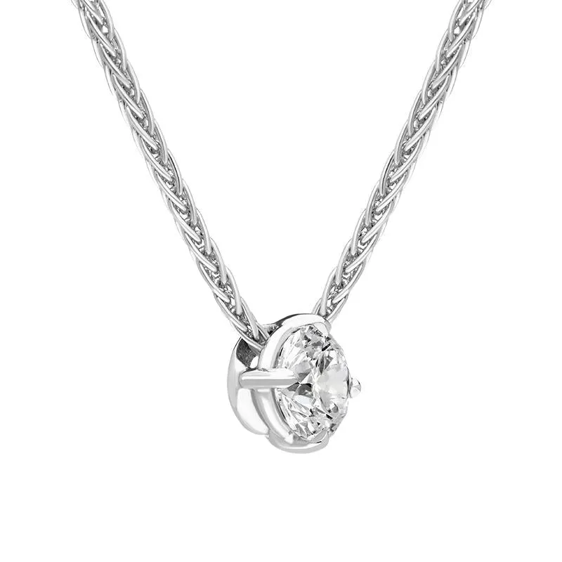 18ct White Gold 0.23ct Diamond Brilliant Cut Solitaire Necklace