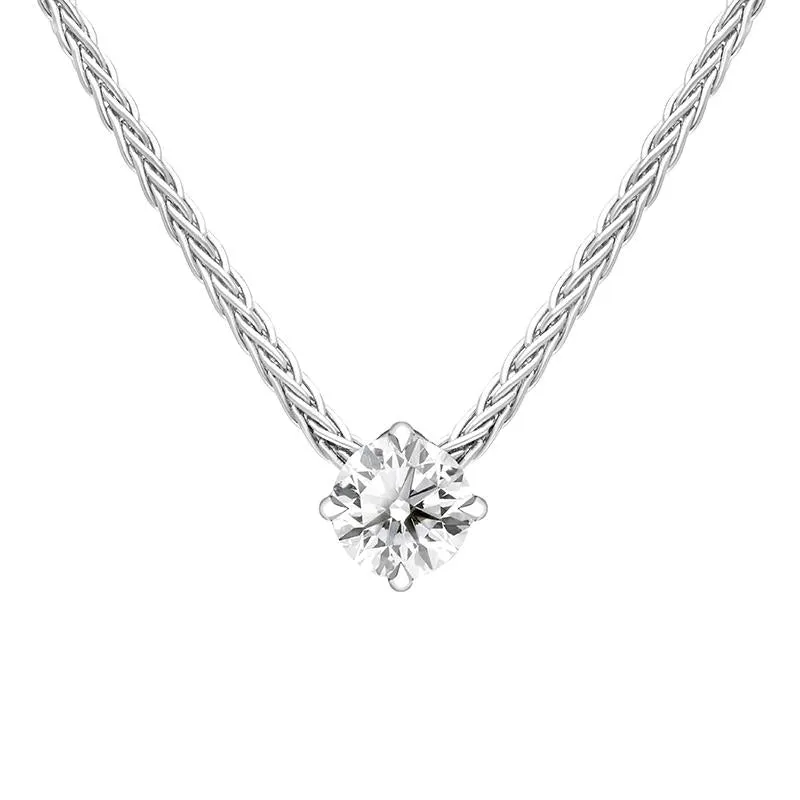 18ct White Gold 0.23ct Diamond Brilliant Cut Solitaire Necklace