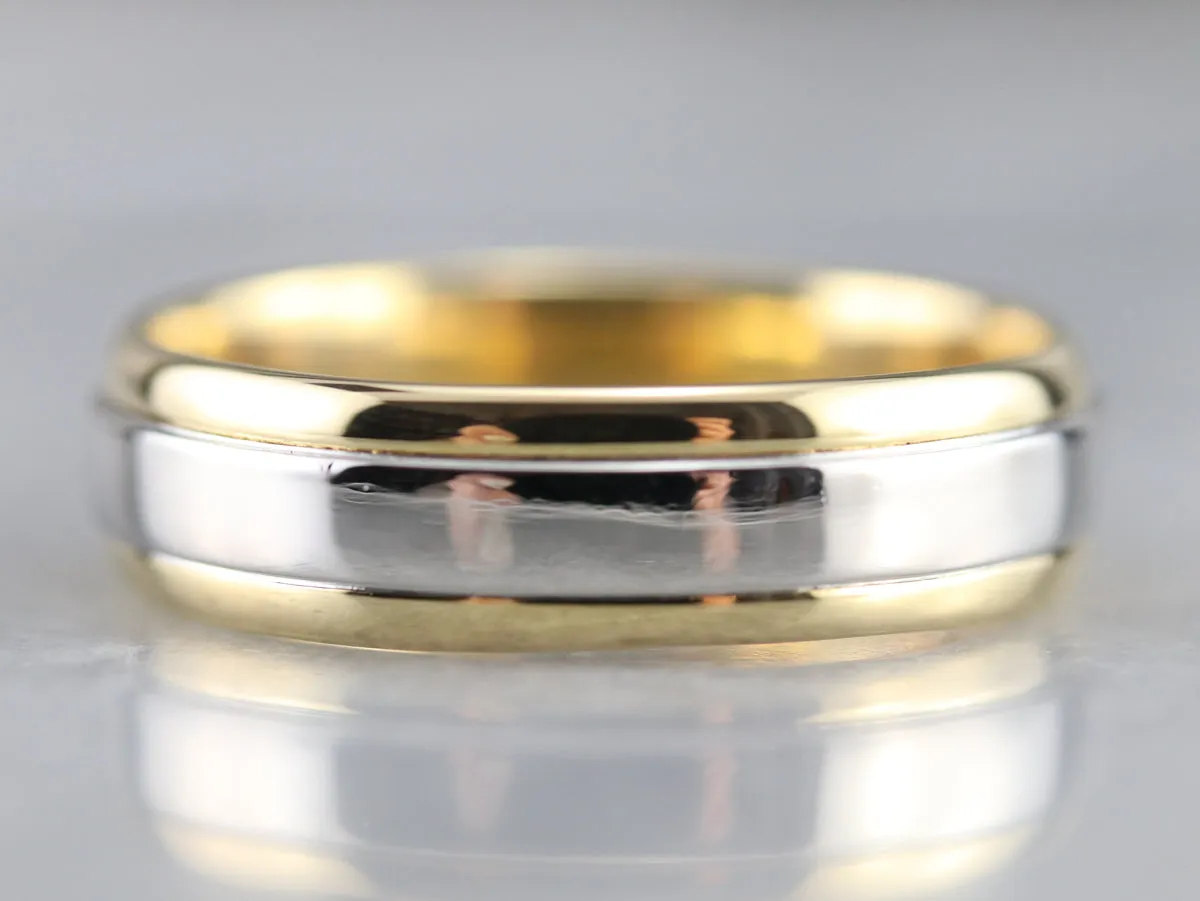 18K Gold and Platinum Wedding Band