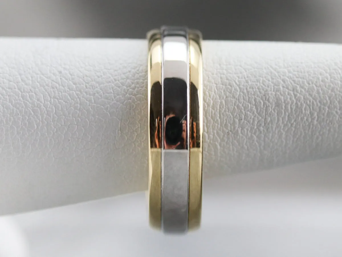 18K Gold and Platinum Wedding Band