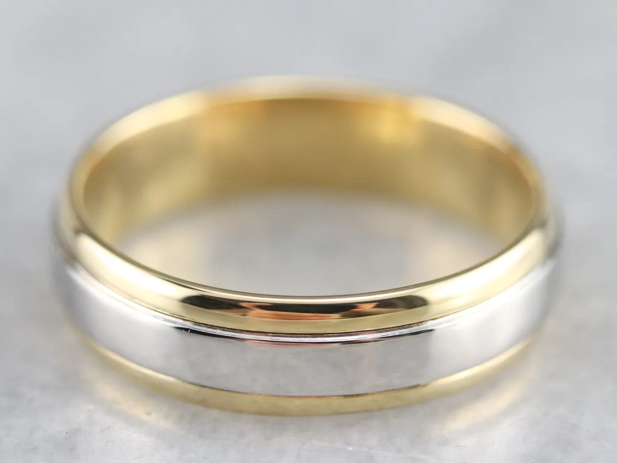 18K Gold and Platinum Wedding Band