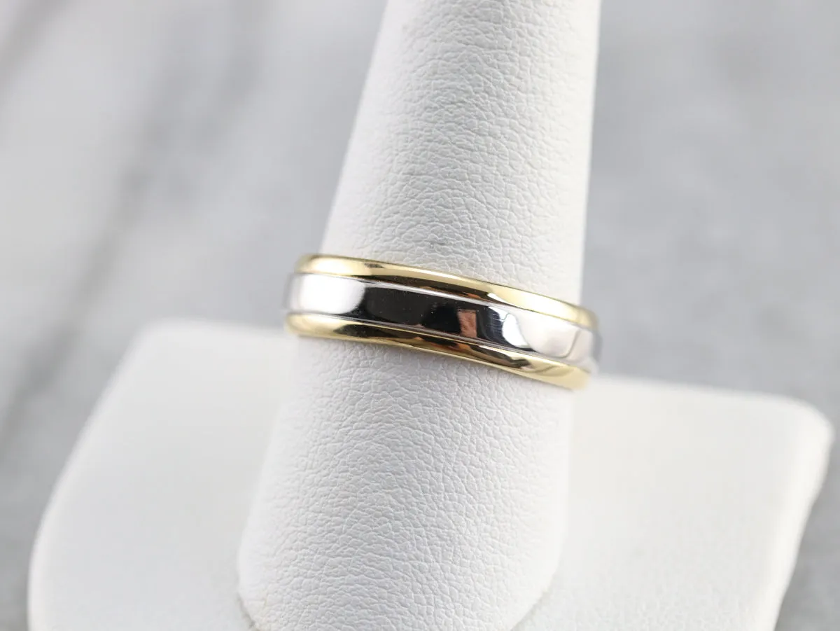 18K Gold and Platinum Wedding Band