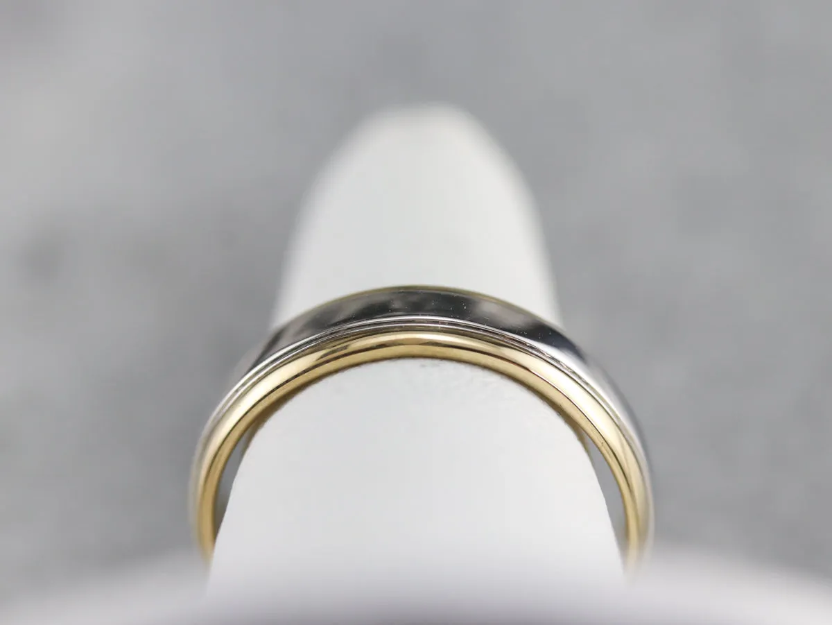 18K Gold and Platinum Wedding Band