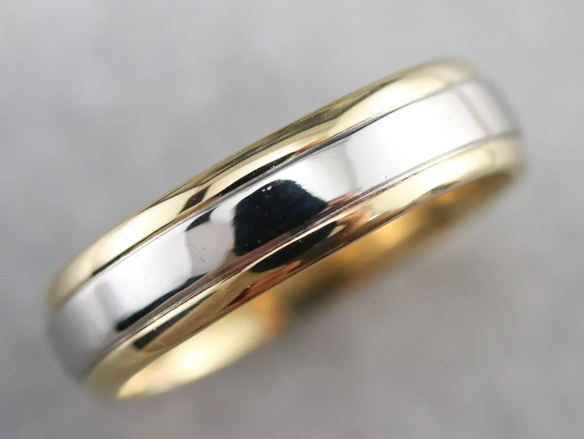 18K Gold and Platinum Wedding Band