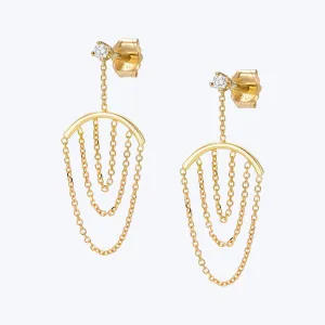 18K Gold Diamond Nouveau Now Drop Earrings