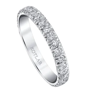 2.5mm French Cut Artisan Pave Band with Diamonds = 0.58ct