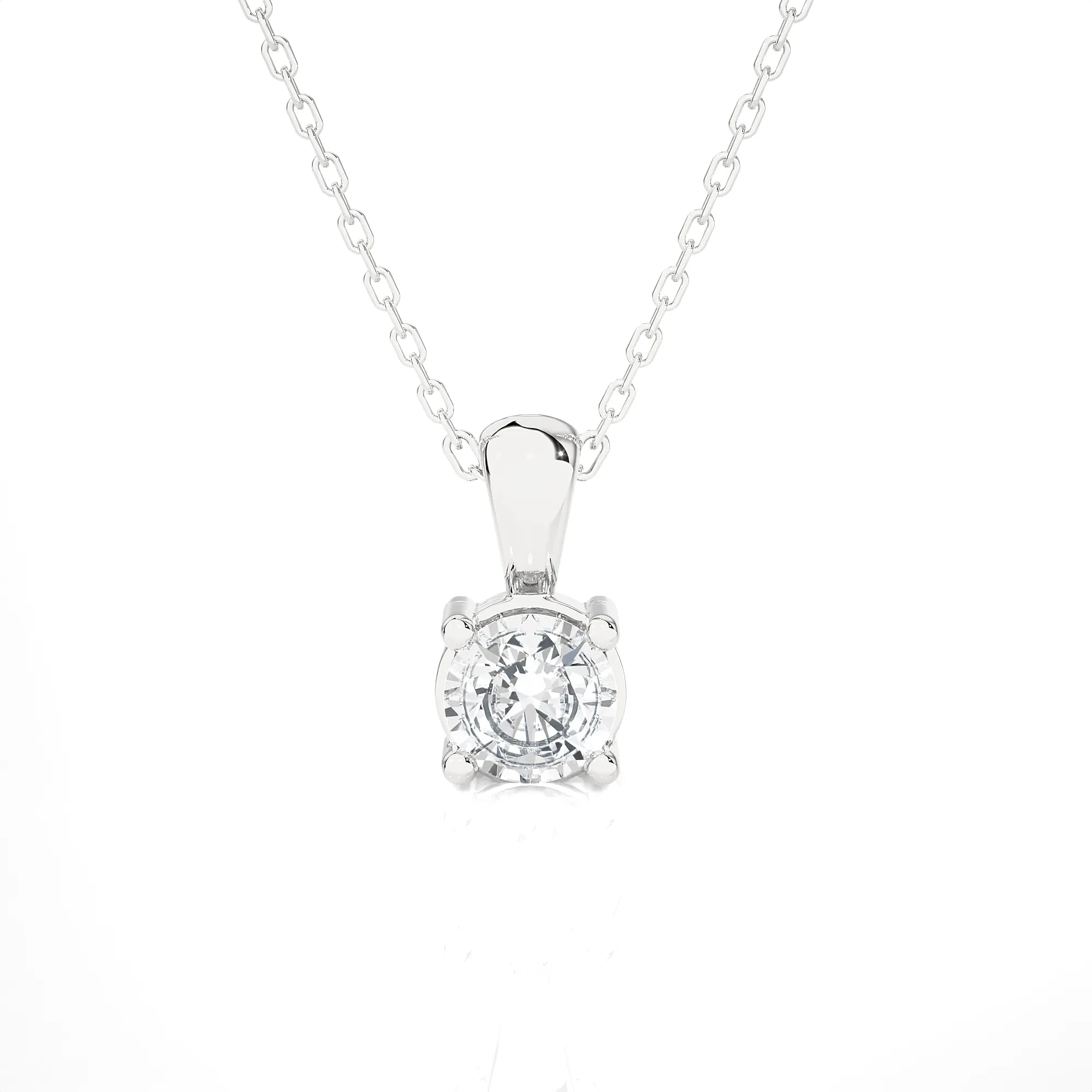 3/8  ctw Round Lab Grown Diamond Solitaire Pendant