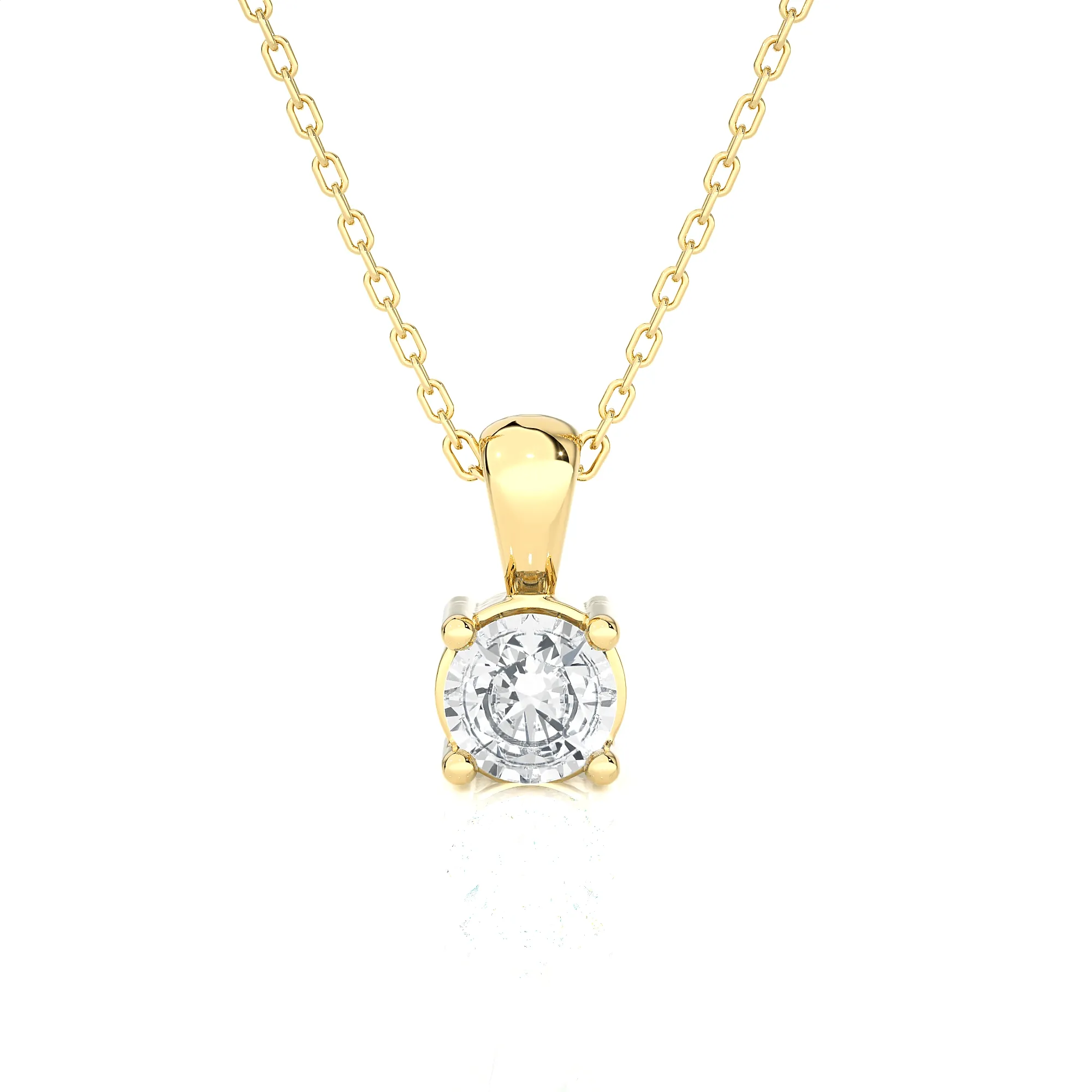 3/8  ctw Round Lab Grown Diamond Solitaire Pendant