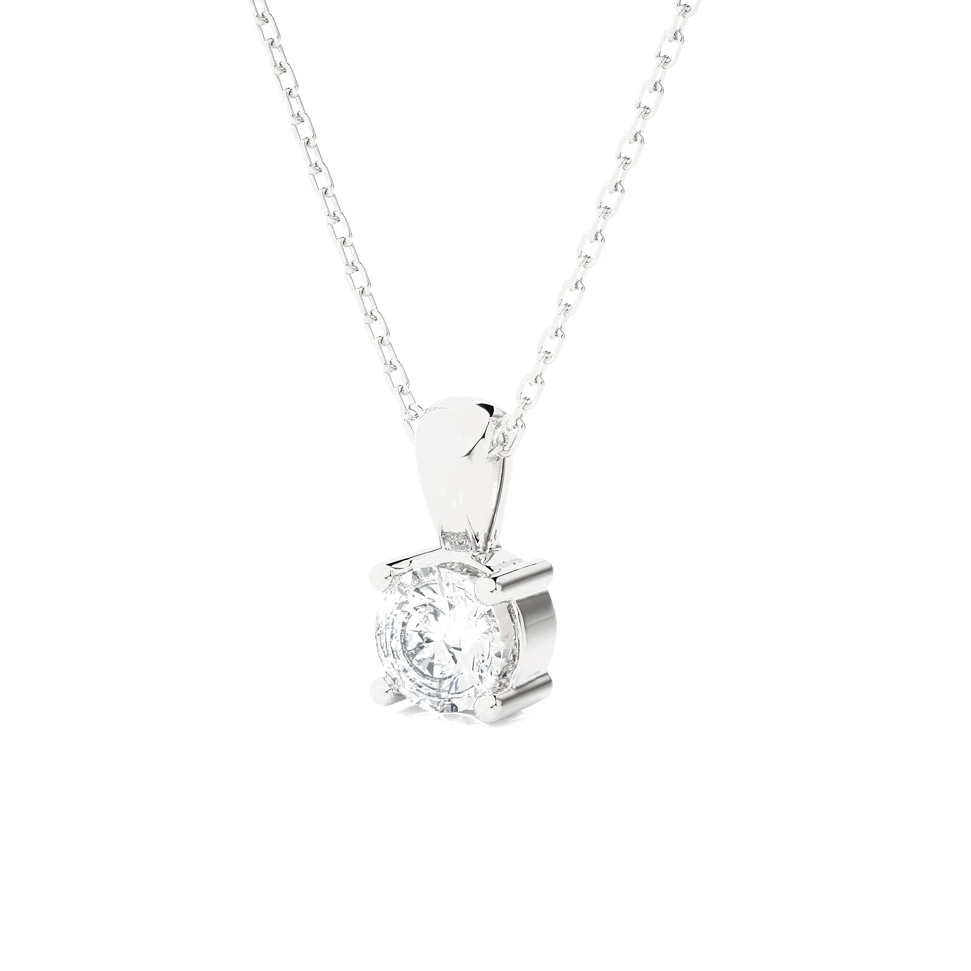 3/8  ctw Round Lab Grown Diamond Solitaire Pendant