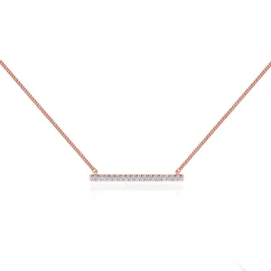 AMAL - Lab Diamond Bar Necklace 18k Rose Gold