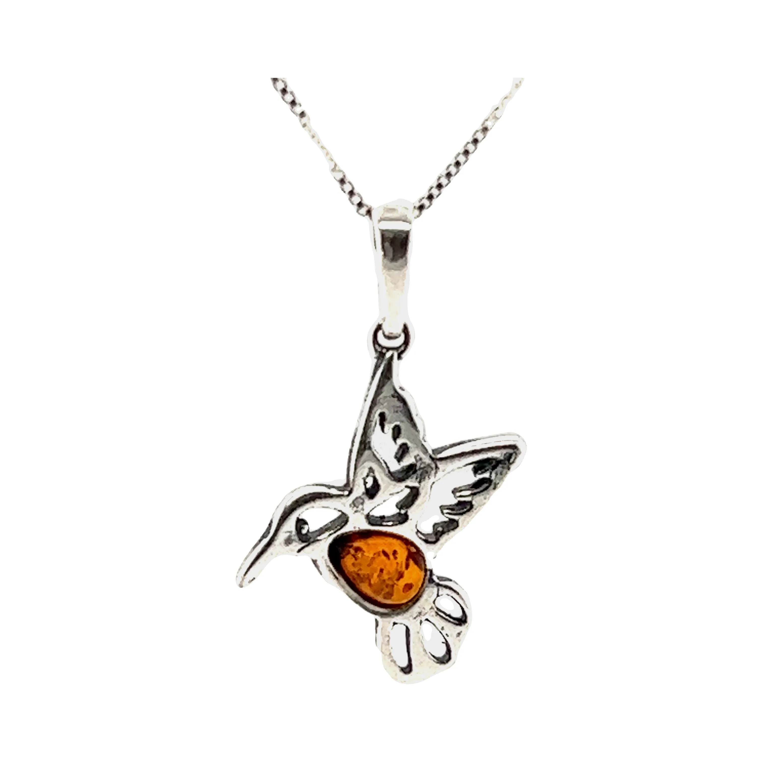 Amber Hummingbird Pendant