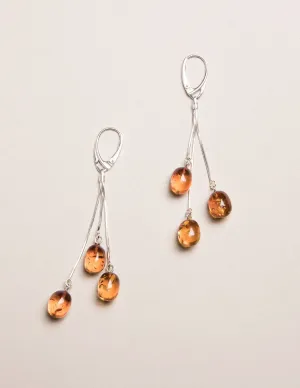 Amber Silver Drop Earrings