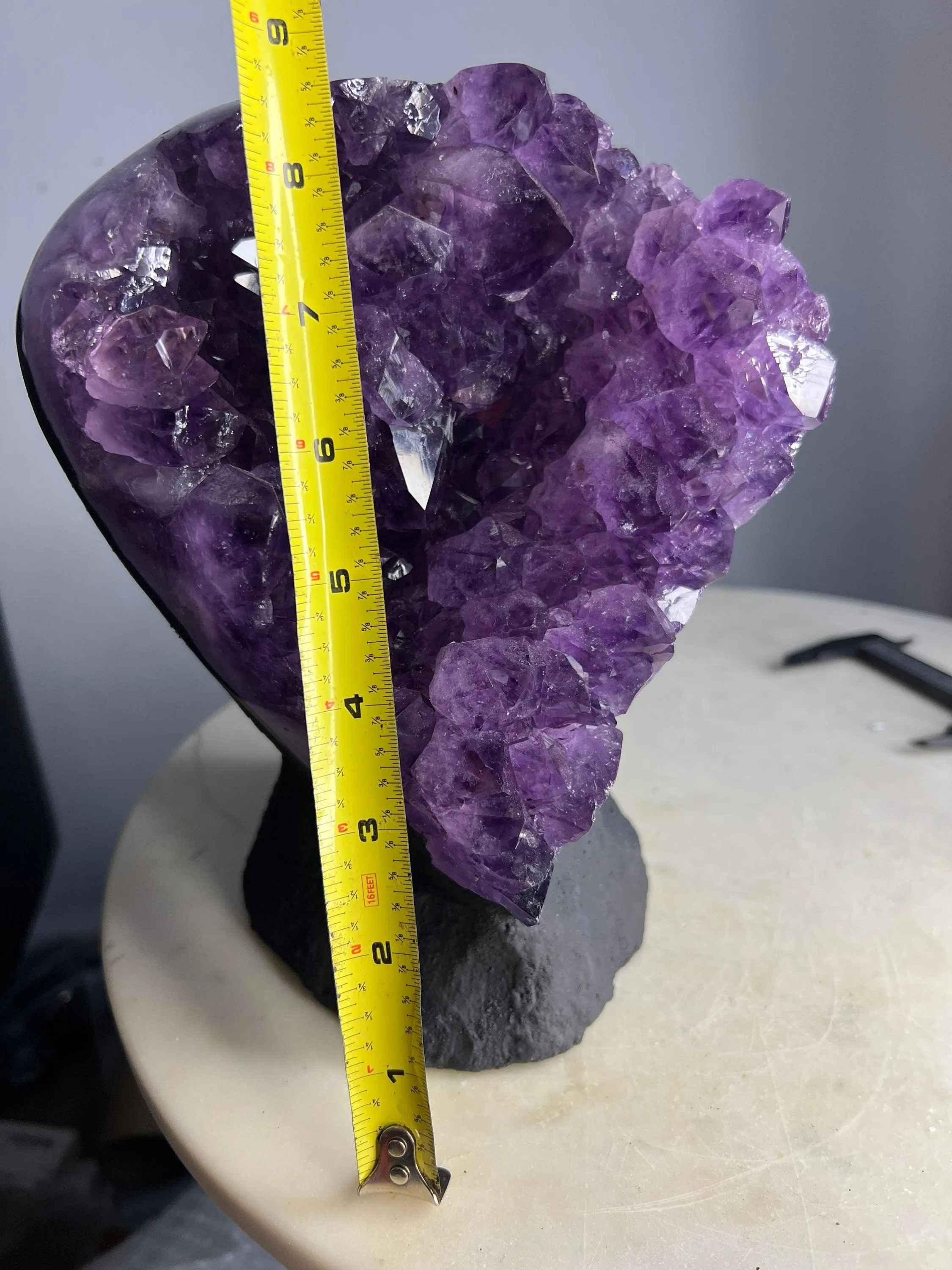 Amethyst 10pounds 11oz with Polished Sides from Brazil Extra A  Dark Color, Open faced.