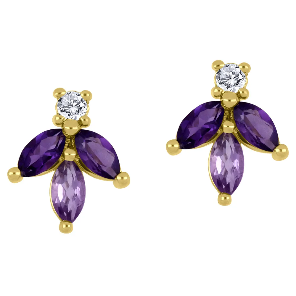 Amethyst & Diamond Earrings