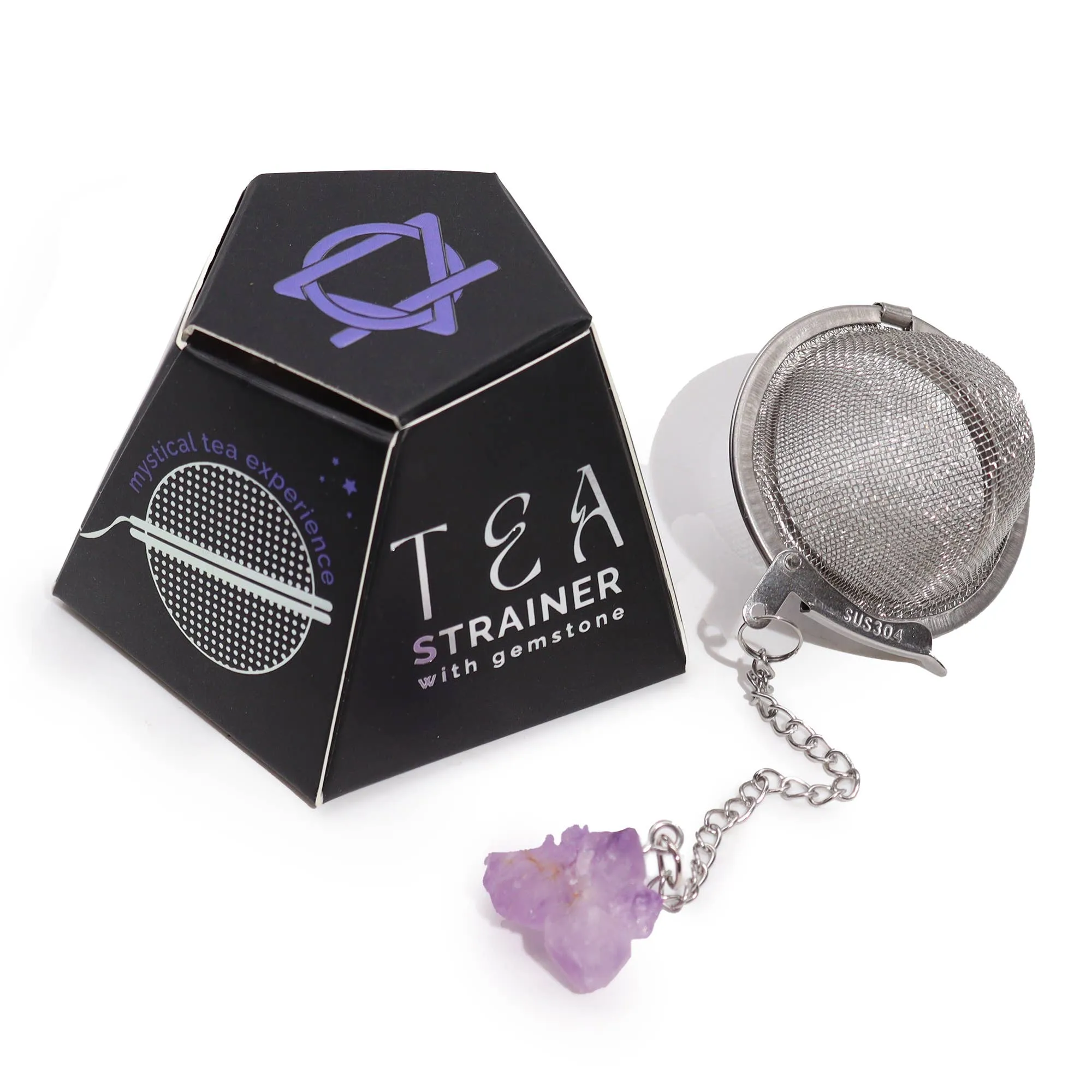 Amethyst Crystal Gemstone Tea Strainer