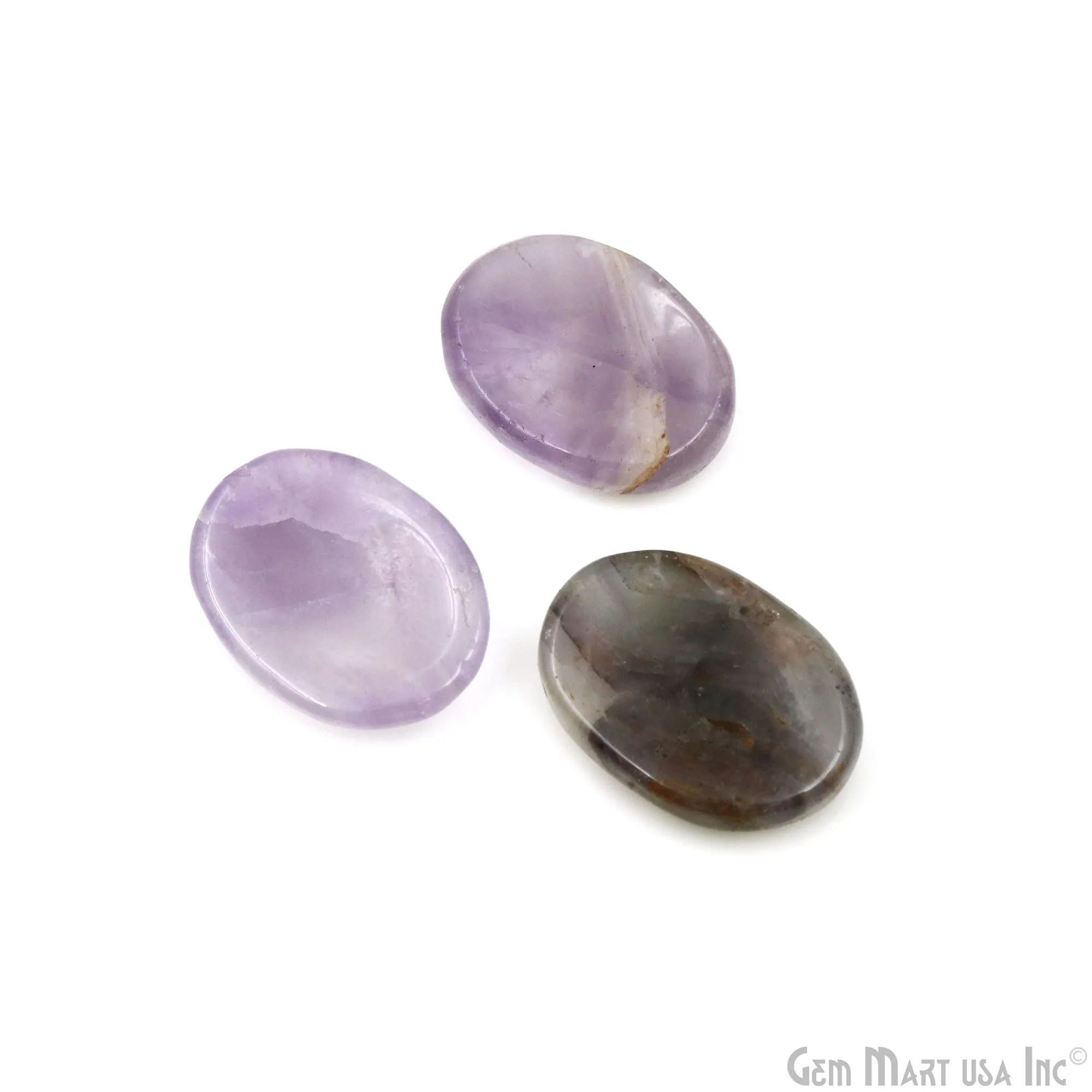 Amethyst Oval Worry Stone - Natural Hand-Carved Thumb Gemstone