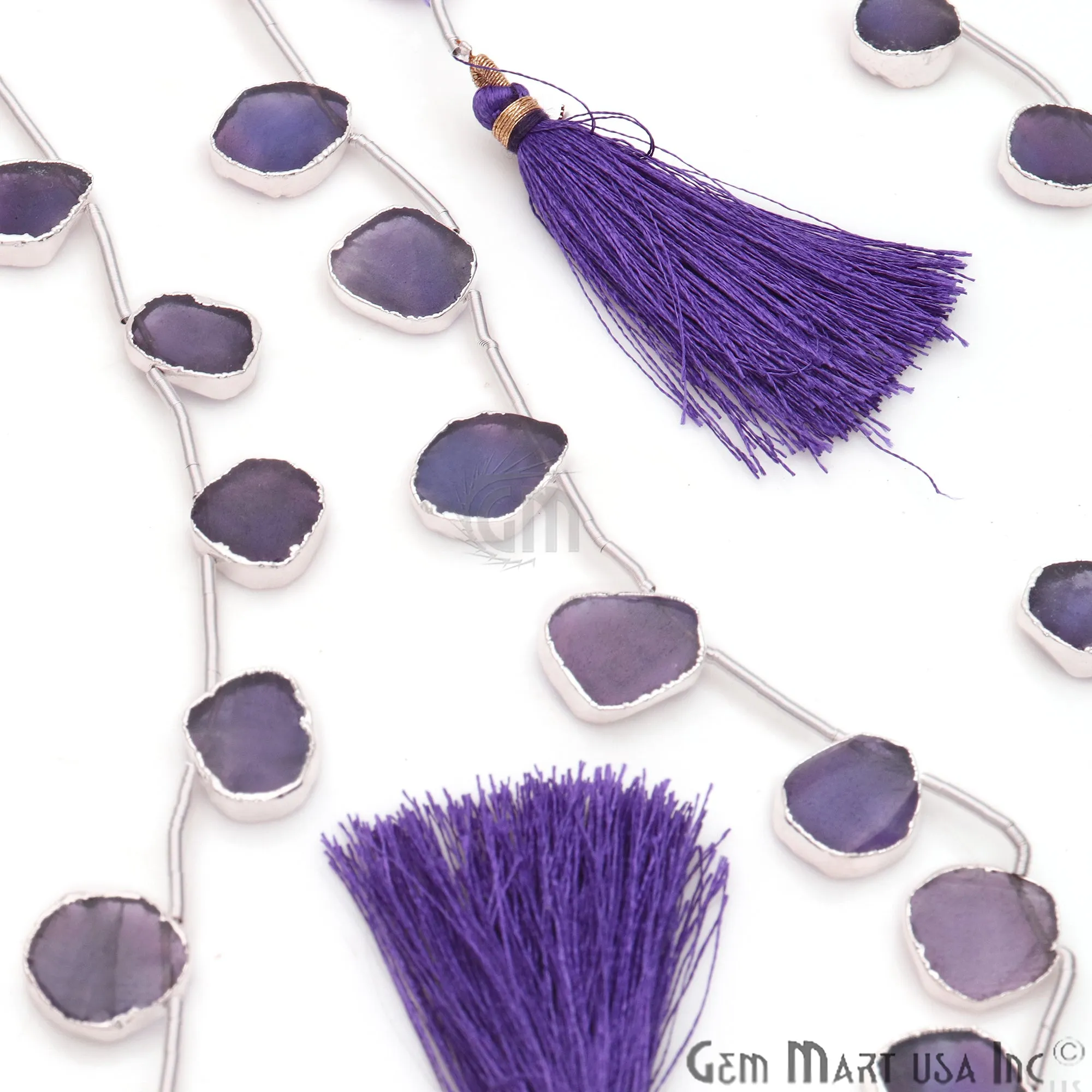 Amethyst Rough Beads, 9 Inch Gemstone Strands, Drilled Strung Briolette Beads, Free Form, 15x18mm