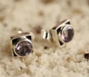 Amethyst Round Studs