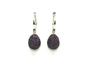 Amethyst Studded Drop Earrings