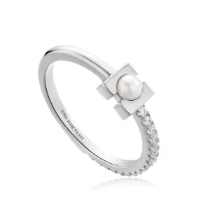 Ania Haie Silver Pearl Modernist Band Ring R054-01H