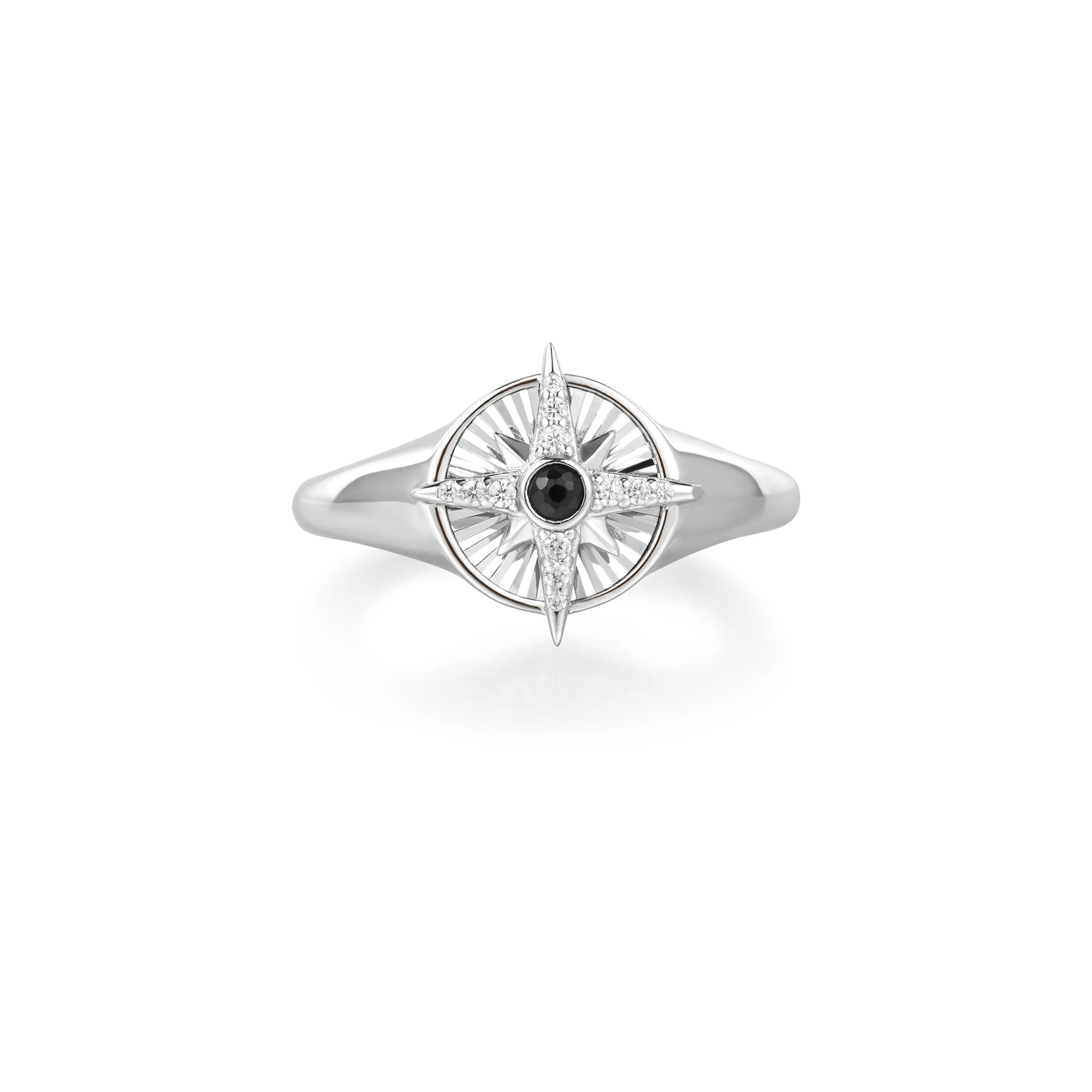 Ania Haie Silver Star Signet Ring R059-06H