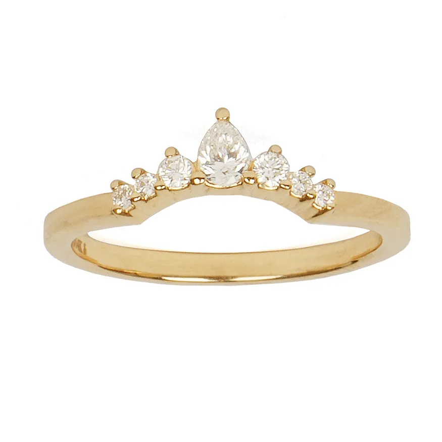 Arched Pear Diamond Ring