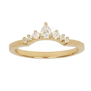 Arched Pear Diamond Ring