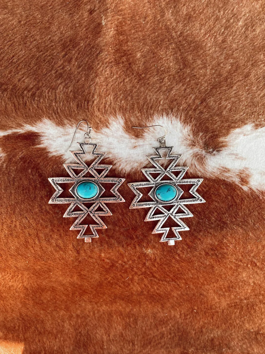 Aztec Pattern Dangle Earrings