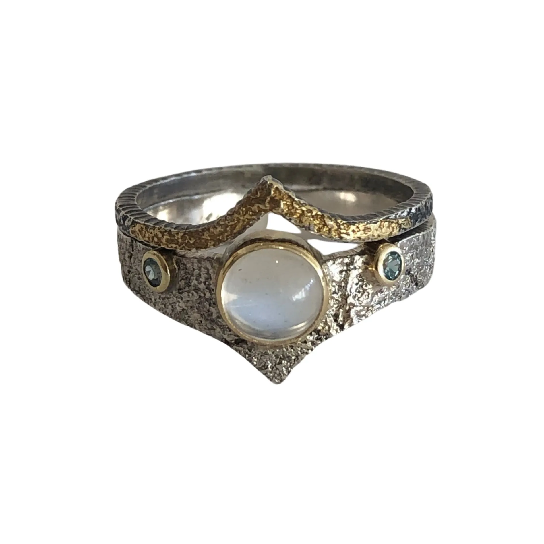 Bedrock Chevron Shape Moonstone Ring